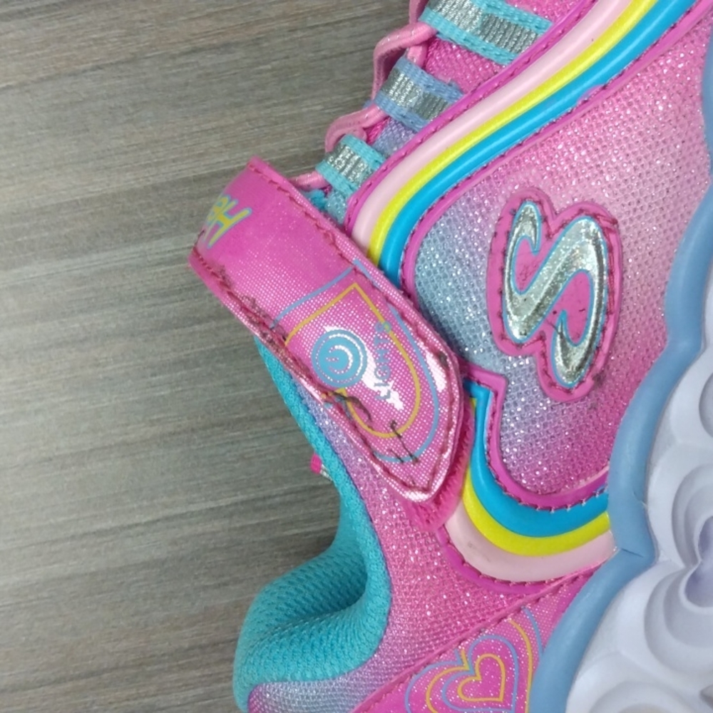 Skechers S Lights Heart Lights Rainbow Lux Light-Up Shoes Sz 12 - Picture 9 of 11